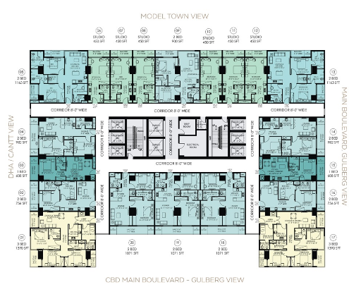 17th to 27th Floor Plan